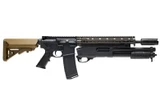 Daniel Defense TYR M4A1 RIS III / II, 5.56, 14.5" Daniel Defense Barrel, 12 Gauge KTMS 12 Underbarrel Shotgun, AAC 51T Muzzle Device, AAC Rebar Cutter Muzzle Attachment, B5 SOPMOD Stock, Black / FDE 