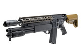 Daniel Defense TYR M4A1 RIS III, 5.56 NATO, 14.50" Daniel Defense Barrel, 12 Gauge KTMS 12 Underbarrel Shotgun, AAC 51T Muzzle Device, AAC Rebar Cutter Muzzle Attachment, B5 SOPMOD Stock, Black / FDE 
