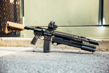 Daniel Defense TYR M4A1 RIS II, 5.56, 14.5" Daniel Defense Barrel, 12 Gauge KTMS 12 Underbarrel Shotgun, AAC 51T Muzzle Device, AAC Rebar Cutter Muzzle Attachment, B5 SOPMOD Stock, Black / Tan 