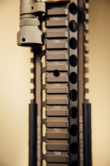 Daniel Defense TYR M4A1 RIS II, 5.56, 14.5" Daniel Defense Barrel, 12 Gauge KTMS 12 Underbarrel Shotgun, AAC 51T Muzzle Device, AAC Rebar Cutter Muzzle Attachment, B5 SOPMOD Stock, Black / Tan 