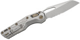 Microtech MSI RAM-LOK, Marfione Select, Partial Serrated, Stonewash Blade, Frag Pattern Titanium with Flamed Titanium Accents 