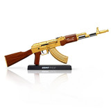 GoatGuns AK 47 Model, Die-Cast Metal Scale Model Kit, Gold 