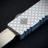 Ocaso Lucent, Automatic OTF Knife, Bohler M390 Harpoon Blade, Diamond Pattern Aluminum Handle, Satin 