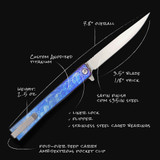 Ocaso Solstice, CPM S35VN Straight Back Blade, Flipper Liner Lock, Satin Finish, Anodized 