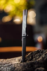Ocaso Solstice, CPM S35VN Straight Back Blade, Flipper Liner Lock, Satin Finish, Anodized 