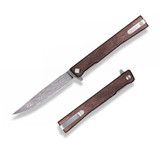 Ocaso Solstice, Damasteel DS93X Straight Back Blade, Fat Carbon Space Coral Handle, Bifrost Pattern 