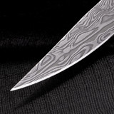 Ocaso Solstice, Damasteel DS93X Straight Back Folding Knife, Bifrost Pattern, Black 