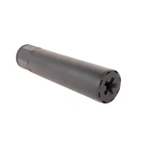 LayerX Strake 9 Suppressor, 9MM, 6.5" Overall Length, 8.5 oz, DFARS Grade 5 Titanium DMLS, 1.375-24 HUB Mount, Alphatek Low I/R Coating, Black 