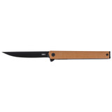 Columbia River Knife & Tool CEO Flipper, 3.35" Blade, Desert Tan, Black Finish 