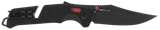 S.O.G Trident AT, Folding Knife, 3.70" Blade, Black TiNi Cryo D2 Steel, Black w/Red Accents GRN Handle 