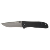 CRKT Drifter, 2.88" Folding Plain Gray TiCN Blade, Black G10 Handle, Includes Pocket Clip 