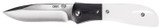 CRKT M4-02M Assisted Folding Knife, 3.25" Drop Point Blade, White Resin Handle, Black G10 Bolster 