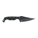 Stroup Knives Mini 1, Fixed Blade Knife, Acid Etched Finish, Black G10 Handle 