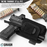 Savior Equipment Universal Pistol Holster, Paracord Retention Strap, Hook Backing, Obsidian Black 