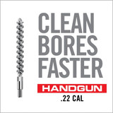 Real Avid Bore-Max Speed Brush .22, Handgun, Clean Bores Faster, Nickel-Plated Phosphor Bronze Bristles 