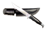 Rynoblade Knives RUK0078, 440A Stainless Steel Fixed Blade Hunting Knife, 3-7/8" Blade, Black ABS Handle 