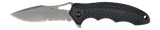 RYNOBLADE KNIVES RUKO RUK0173S, 3.75" Serrated Folding Knife, TiN Coated Blade, Black G10 Handle 