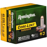 Remington Core-Lokt Handgun Ammunition, .45 Colt, 237gr JHP, 20 Rds 
