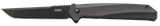 CRKT Helical K500GKP, D2 Steel Tanto Folding Knife, Black Oxide Blade, Black Aluminum Handle 