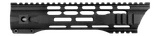 JE Machine Tech M-Lok Free Float Slant Cut Quad Rail Handguard, 10" AR-15 Clamp-On, Black Anodized 