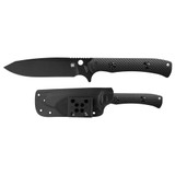 Spyderco Skoli, Fixed Blade Knife, 4.68" Blade, Black G-10 Handle, Black Boltaron Sheath 