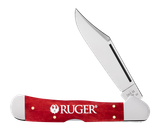 Case Ruger Smooth Old Red Bone CopperLock, Folding Knife, Stainless Steel Blade, Smooth Red Handle 