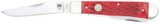 CobraTec CTTDTRPREDBN Trapper Folding Knife, 7.38" Overall Length, Red Bone Handle, VG-10 Steel Blades 