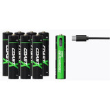 Coast ZXAAA Rechargeable Battery Pack, USB Rechargeable, Black/Green 
