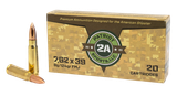 Patriot Sports P762124F, 7.62x39mm, 124gr Full Metal Jacket, 20 Cartridges 