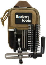 Pro-Shot Borka BTK-E1 Standard Configuration Torque Driver Kit, Adjustable Torque Driver with 29 Chrome-Plated Bits, Cordura Pouch, Silver 
