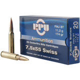 Prvi Partizan PP7SF, 7.5x55 Swiss, 174 gr FMJ Boat Tail, 20 Rounds 