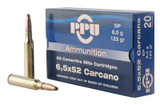 PPU 6.5x52 Carcano Ammunition, 123 gr Soft Point, 20 Centerfire Rifle Cartridges 