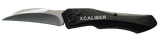 Xcaliber Switch Blade, 3.25" D2 Steel Sheepsfoot Blade, Automatic Folding, Black Aluminum Handle 