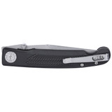 CRKT Fidus, Folding Knife, 3.22" Stonewashed 12C27 Blade, Plain Edge, Black Glass-Reinforced Nylon Handle 