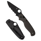 Spyderco ButtonUp, Carbon Fiber/G10 Laminate Handle, Black Oxide Blade Finish 