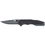 SOG Salute, Folding Knife, 3.63" Clip Point Blade, Black G10 Handle, Hardcased Black Finish 