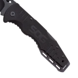 SOG Salute, Folding Knife, 3.63" Clip Point Blade, Black G10 Handle, Hardcased Black Finish 