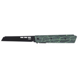 CRKT Zephyr, Folding Knife, 3.22" Sheepsfoot Blade, 14C28N Stainless Steel, Black TiNi Finish, Green/Black G-Mascus G10 Handle 