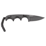 CRKT Minimalist Drop Point, Fixed Blade Neck Knife, Black Stonewash 