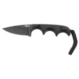 CRKT Minimalist Drop Point, Fixed Blade Neck Knife, Black Stonewash 