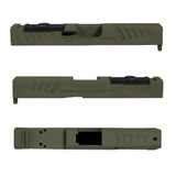 Grey Ghost Precision GGP-19, Stripped Slide, RMR/DPP Optic Cut, Version 5 Serrations, Olive Drab Green Cerakote 
