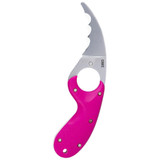 CRKT Bear Claw Fixed Knife, 2.38" Serrated Hawkbill Blade, Pink Handle, Stonewashed Finish 
