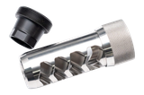 Area 419 Sidewinder Magnum Self Timing Muzzle Brake, 6.5mm, Raw Stainless, 5/8-24 Threads 