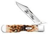 Case Cheetah Cub 10812 Amber Bone, Tru-Sharp Stainless Lockback Folding Knife, Mirror-Polished Clip Blade 