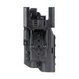 BlackPoint Tactical Slick Duty Light Holster with Ejection Port Lock, Outside Waistband Duty Holster, Fits Glock 19/45 with Light, Right Hand, Kydex, Black 