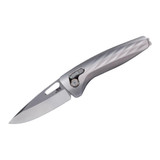 SOG One-Zero XR, Folding Knife, Drop Point CPM S35VN Blade, Silver Aluminum Handle, Satin Finish 
