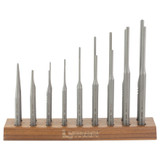 Lyman Armorer’s 18 Piece Hex Punch Set with Stand, Tough Steel Punches, Walnut Bench Block Stand, Grey 