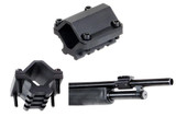 Leapers UTG MNT-BR003XLS, Universal Single-Rail Shotgun Barrel Mount, 3-Slot Picatinny/Weaver, Matte Black 