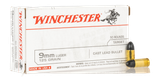 Winchester USA 9mm Luger, 125 Grain Cast Lead Bullet, 50 Rounds 