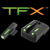 TruGlo TFX, Tritium/Fiber-Optic Day/Night Sights for 1911 Government with Novak LoMount .270/.450, Green, Fortress Finish 